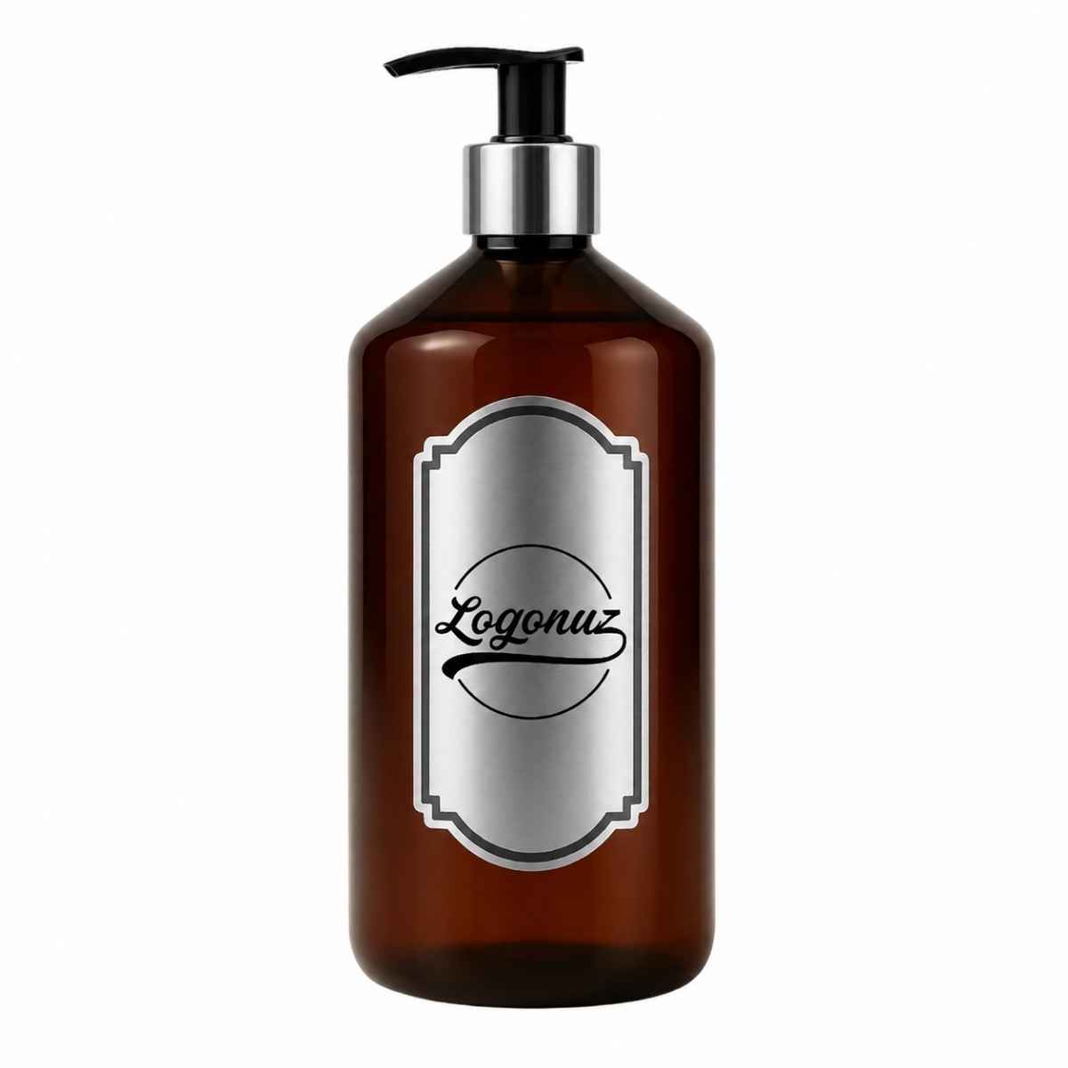 Logolu Şampuan Şişesi 1000 ml Gümüş Etiketli