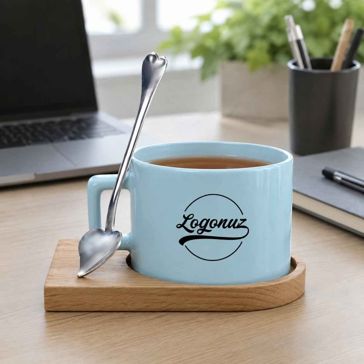Logo Baskılı Nescafe Fincanı Mavi 2