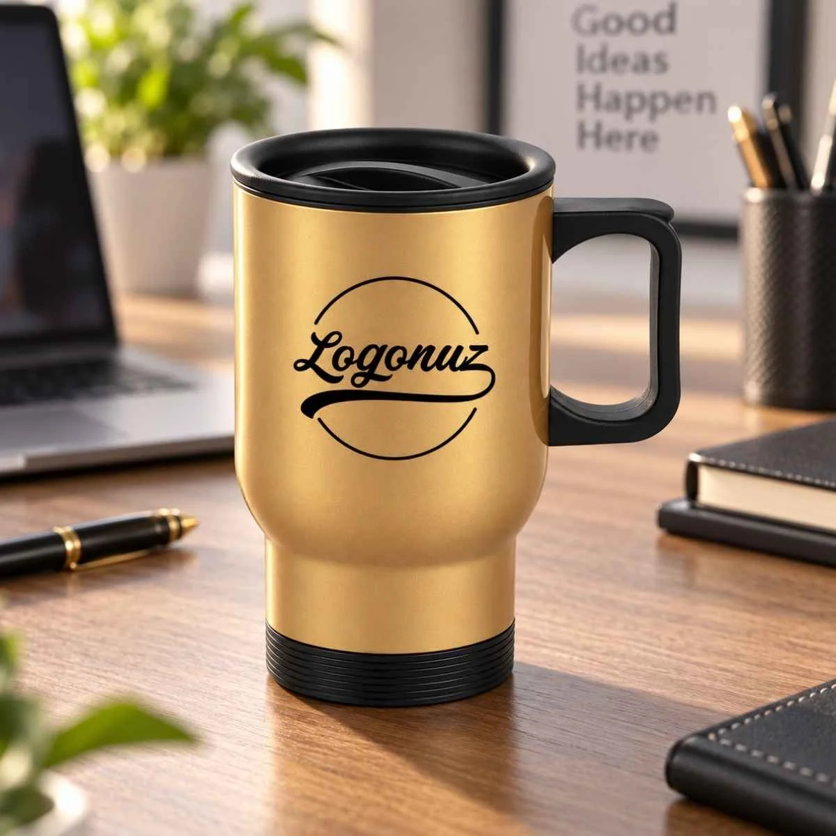 Logo Baskılı Termos Kupa Gold - 450 ml 2