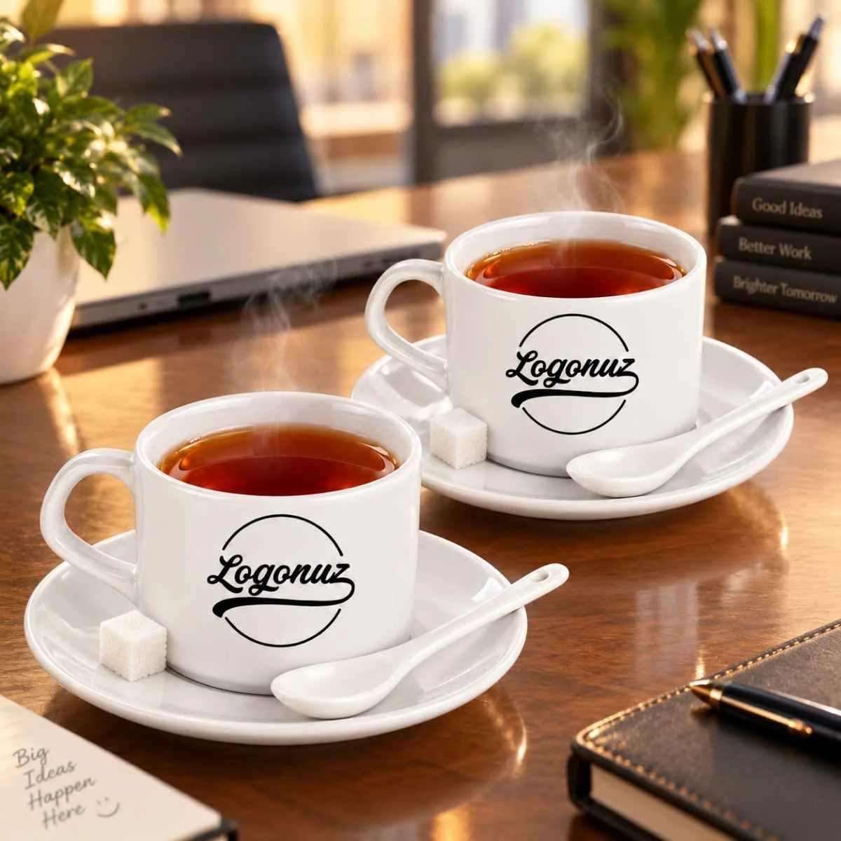Logo Baskılı Çay Nescafe Kaşıklı 2'li Set 3
