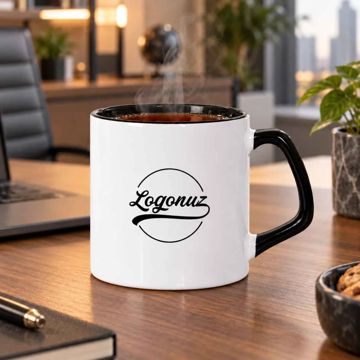 Logo Baskılı Çay Nescafe Fincanı Siyah 2