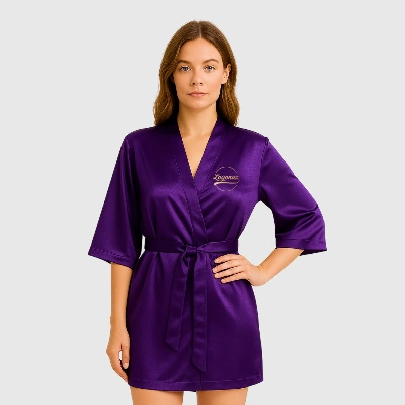 Baskılı Kimono Mor 2