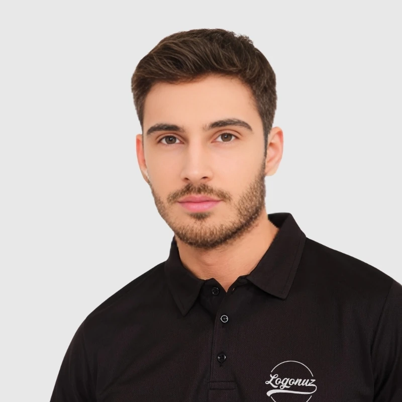 Boya Tutmayan T shirt Polo Yaka Siyah 3