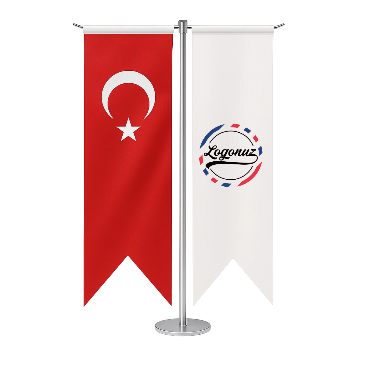 Logo Baskılı Kırlangıç Masa Bayrağı 2