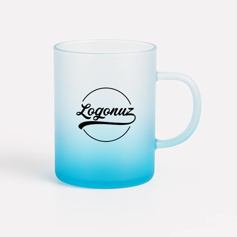 Logo Baskılı Çay Fincanı Mavi 2