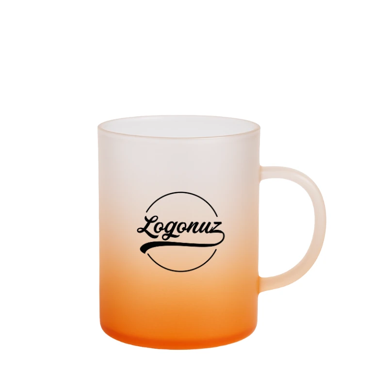 Logo Baskılı Çay Fincanı Turuncu 2