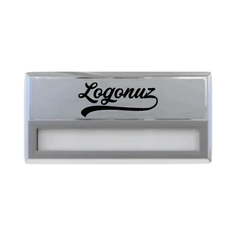 Logo Baskılı Yaka İsimliği / Gümüş Dikdörtgen 2