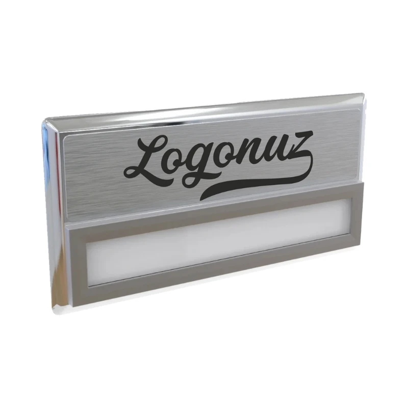 Logo Baskılı Yaka İsimliği / Gümüş Dikdörtgen 3