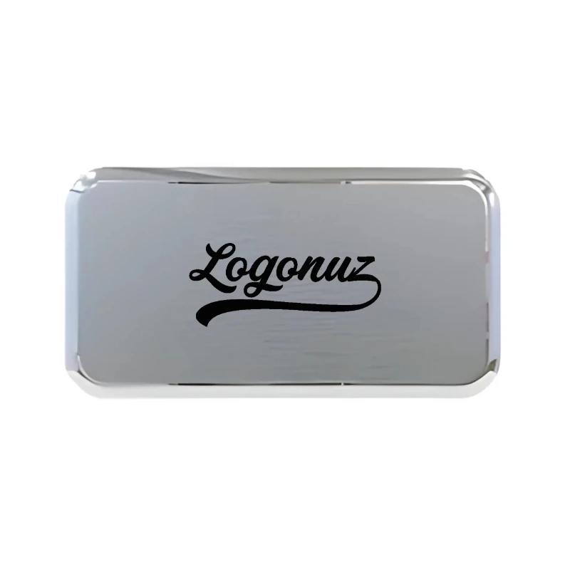 Logo Baskılı Yaka İsimliği Dikdörtgen Gümüş 2