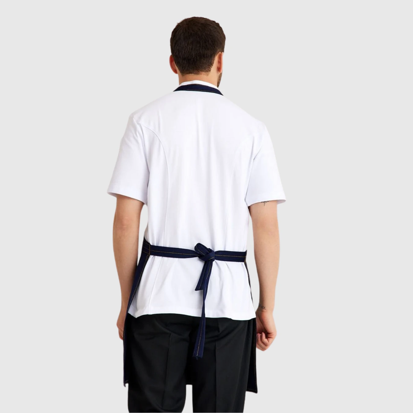 Logo Baskılı Önlük Denim Kumaş Lacivert 5