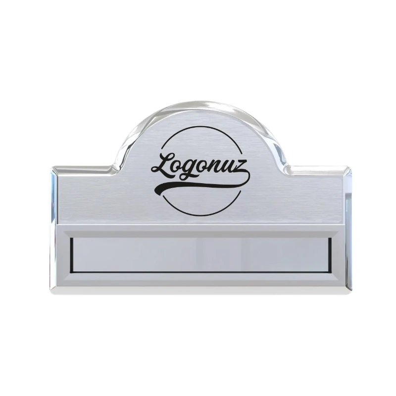 Logo Baskılı Yaka İsimliği Gümüş Bombeli 2