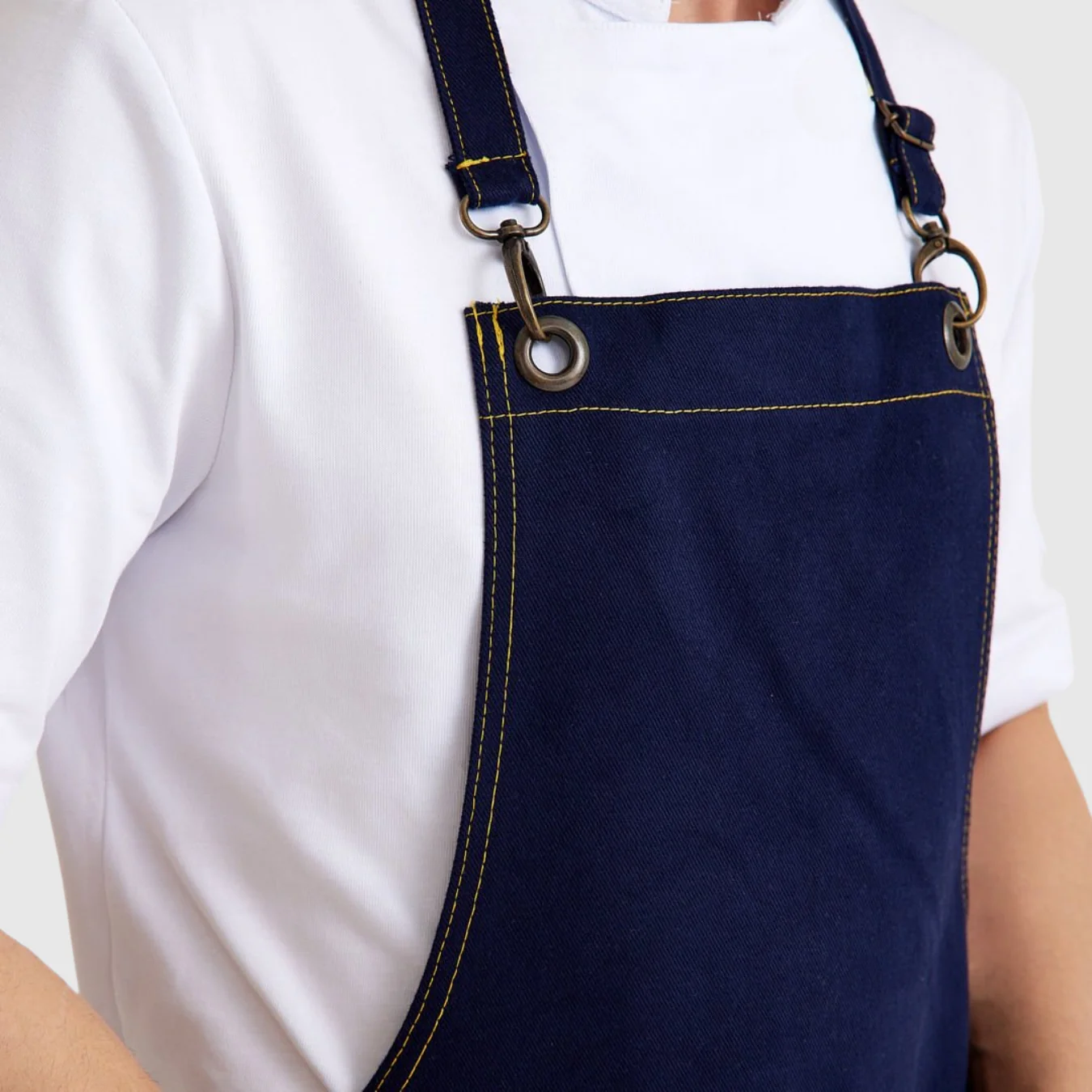 Logo Baskılı Önlük Denim Kumaş Lacivert 3