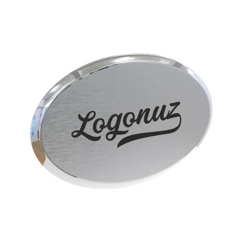 Logo Baskılı Yaka İsimliği Gümüş Oval 3