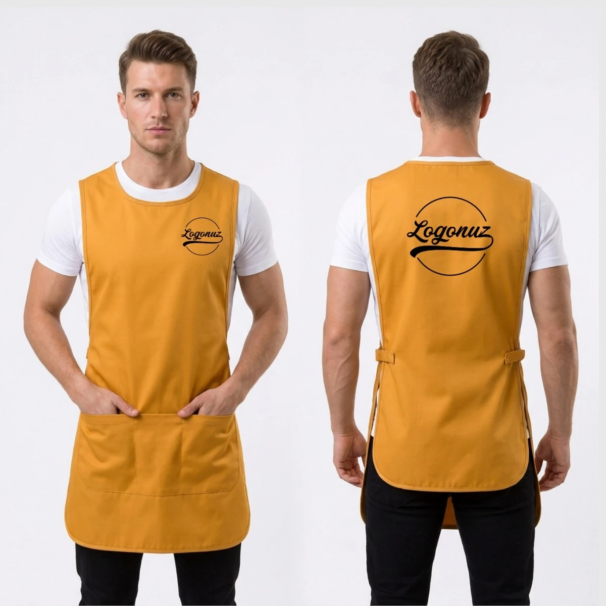 Logo Baskılı Yelek Önlük | %100 Mikro Kumaş 4