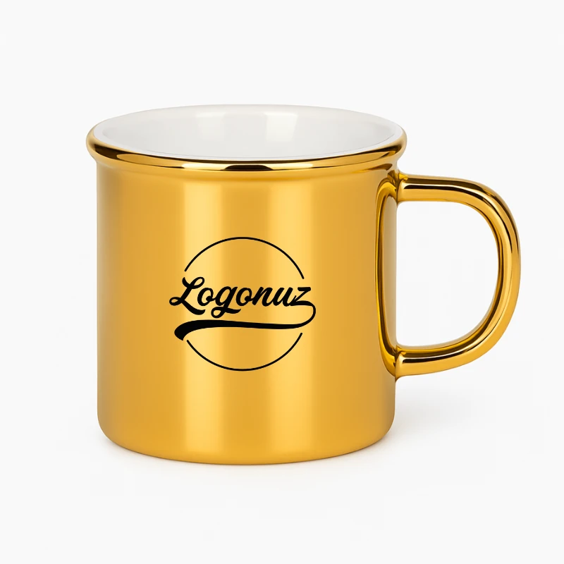 Logo Baskılı Kupa Bardak Gold 3