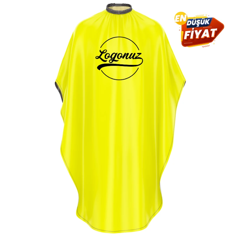 Logo Baskılı  Kristal (ince) Kumaş Sarı Penuar 2