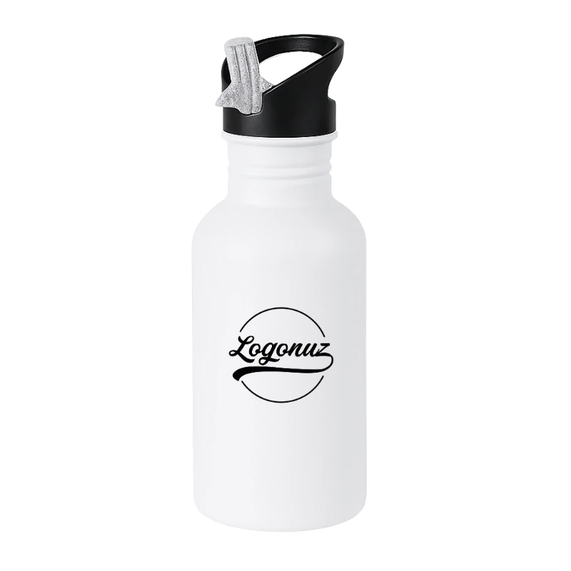 Logolu Kopçalı Pipetli Matara 600 ml 2