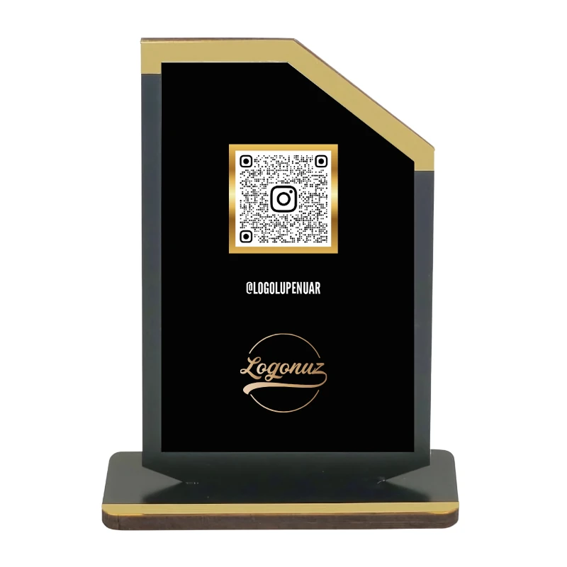 Logolu kuaför Qr Kod Plaket 2