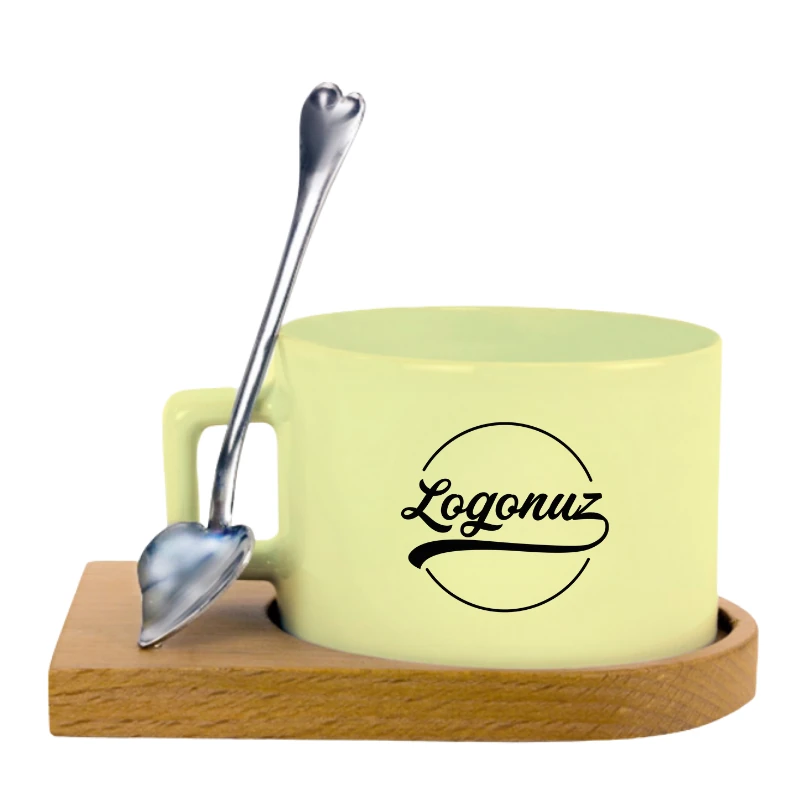Logolu Nescafe Fincanı Sarı 2