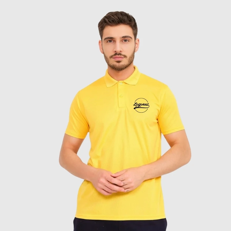 Polo Yaka T shirt Sarı Kabba Kumaş 2